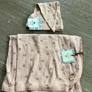 Kate Quinn swaddle and gnome hat